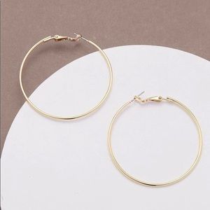 High-Polish Gold Hoop Earrings